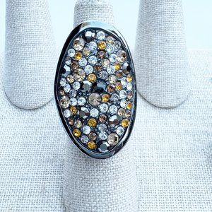 Lia Sophia Wishing Well Multicolor Crystal Statement Ring 6